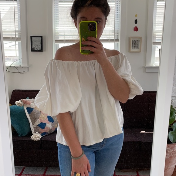 Zara Tops - Zara off the shoulder white summer top- size xs